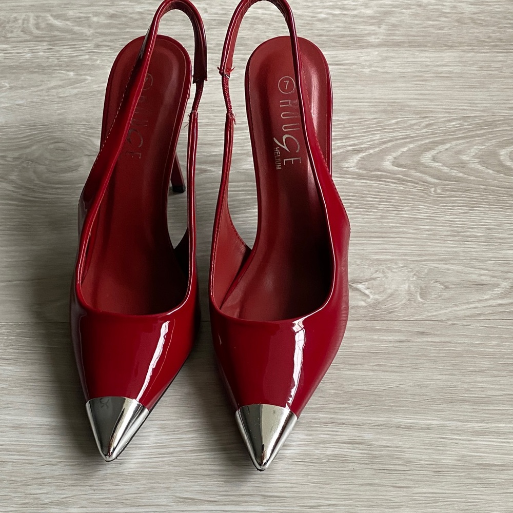 Rouge Helium Red Heels with Silver Tips